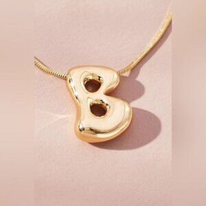 Gold Initial Pendant Necklace S1113